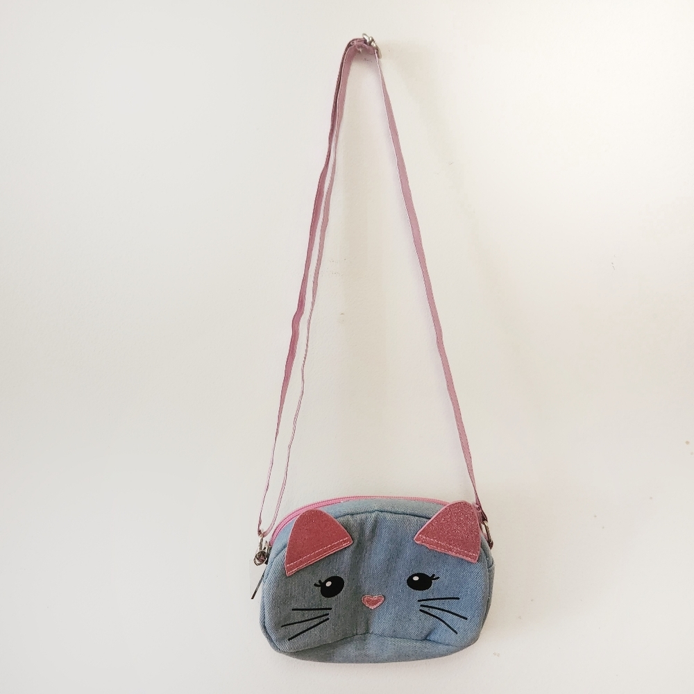 GUESS Kids Cat Crossbody Bag Denim Pink Small